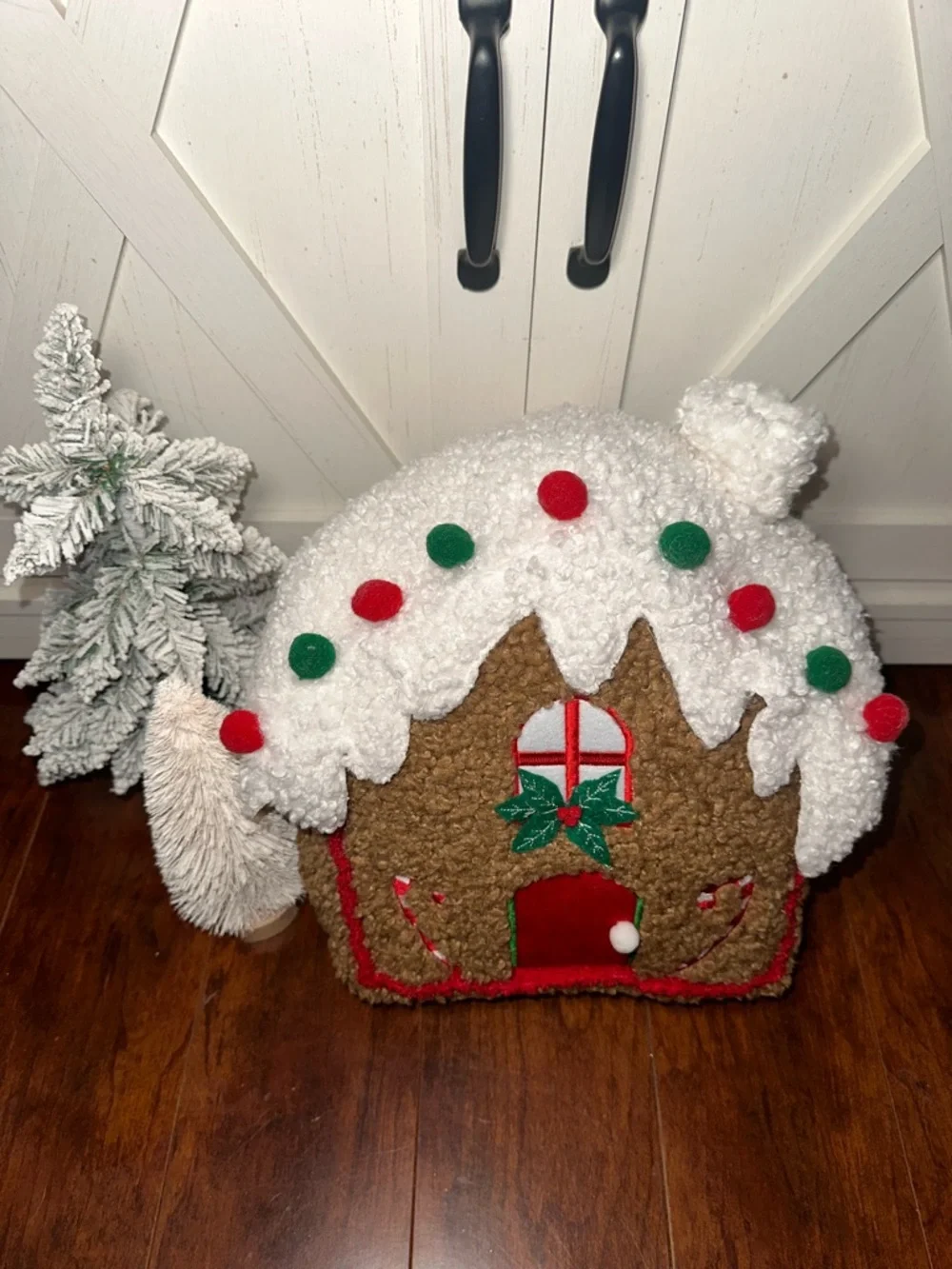 Holiday Gingerbread House Decorative Pillow